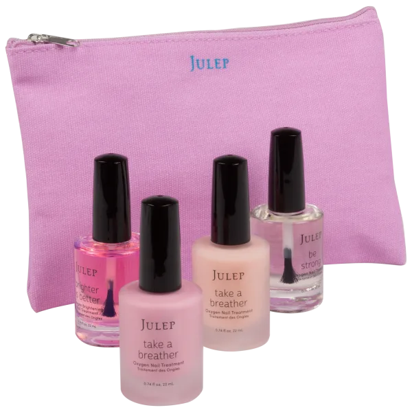 4-Piece: Julep Super Size Nail & Cuticle Treatment with Makeup Bag