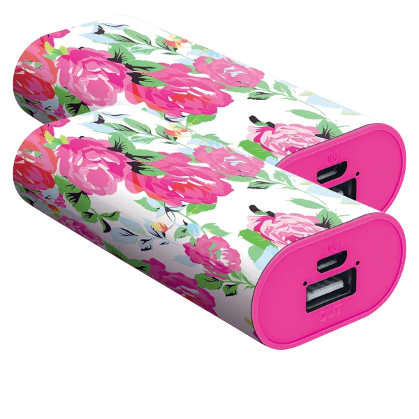 2-Pack Floral Printed 4000 mAh Powerbank part of The Macbeth Collection