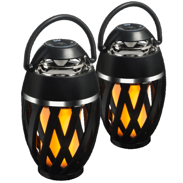 2-Pack: Power-To-Go True Wireless Stereo Flame Speakers
