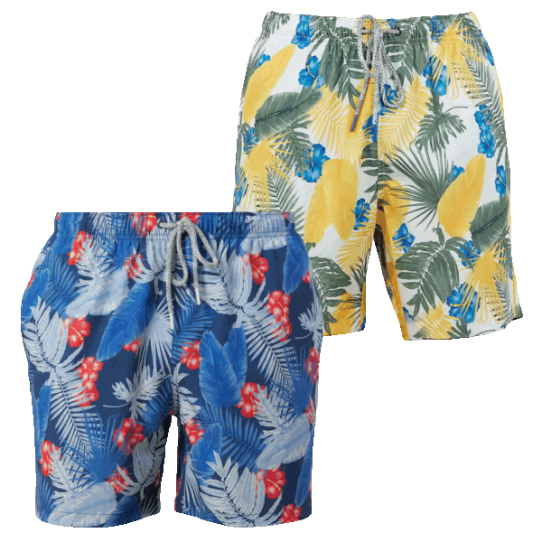 2-Pack: Rainforest Men's Quick-Dry Swim Trunks