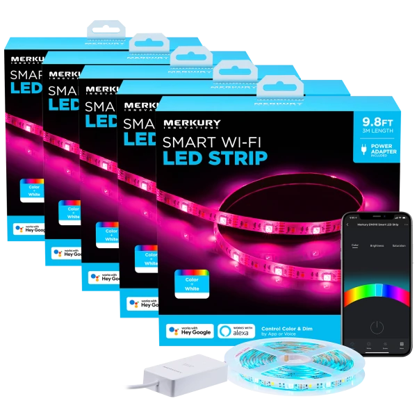 5-Pack: Merkury Innovations Smart Wi-Fi 9.8ft LED Strips