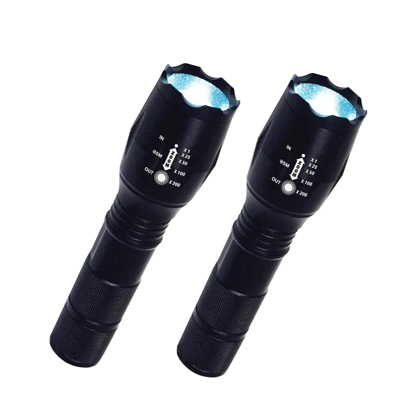 2-Pack: Super Bright Zoomable Cree LED Tactical Flashlights