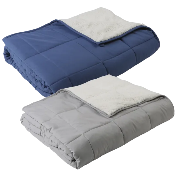 Great Bay Home Sherpa Lined 15lb Weighted Blanket
