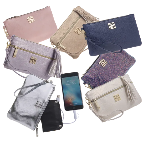 Pick-Your-2-Pack: Liz Claiborne Charging Wristlets with RFID protection