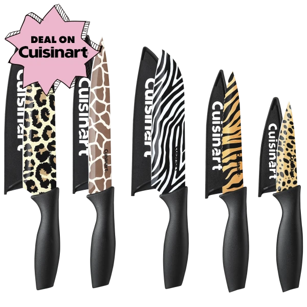 Cuisinart® 10-Piece Animal Print Knife Set with Black Handles