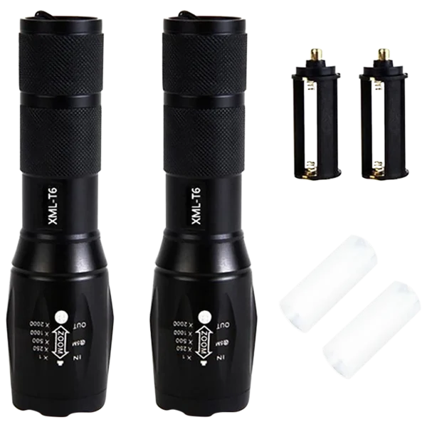 2-Pack: XML-T6 Tactical LED Flashlights
