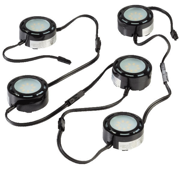 5-Pack: Westek Under Cabinet LED Puck Light Kit Set