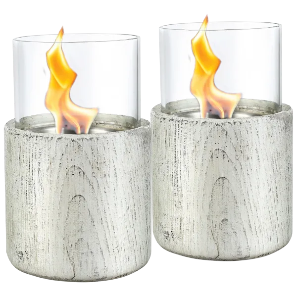 2-Pack: Home Zone Living Concrete Portable Table-Top Fire Bowl