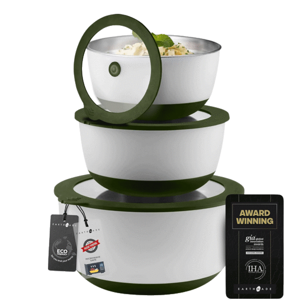 Evolution Microwave-Safe Stainless Steel Mixing Bowl Set