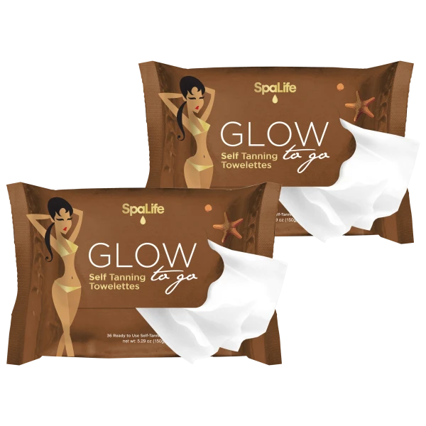 2-Pack: SpaLife 30 Count "Glow to Go" Tanning Wipes