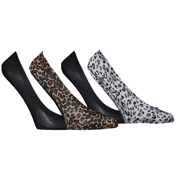 4-Pack: All Mixed Up Printed Nylon Seamless Peds