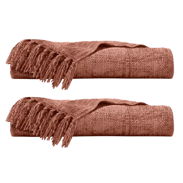 2-Pack: Ella Jayne 50x60 Viscose Chenille Throw Blanket