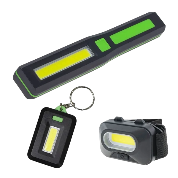 Litezall LED Blip Wand + Mini Head Lamp + CobFob Keychain Combo