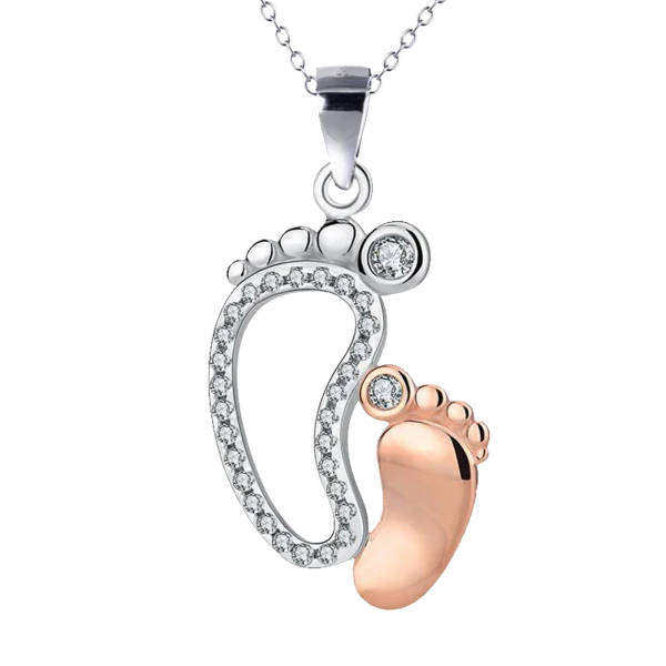 Hollywood Sensation Mother Child Footprint Necklace