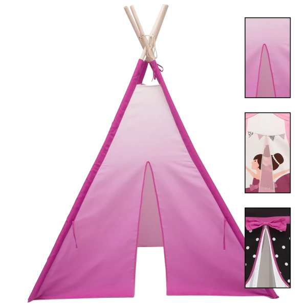 Delta Children Cotton Canvas Teepee with Wooden Poles
