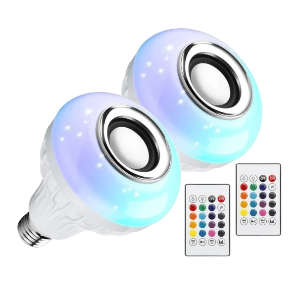 2-Pack: SimplyTech Lumisound Color Changing LED Bulb Speakers
