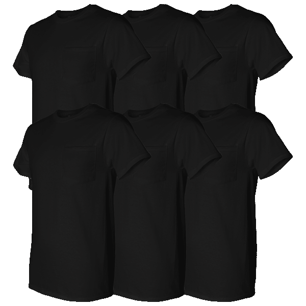 6-Pack: Men's Fruit of the Loom Eversoft Short Sleeve Pocket T-Shirts