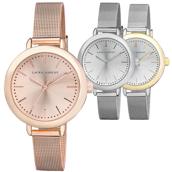 Laura Ashley Women’s Mesh Band Classic Watch