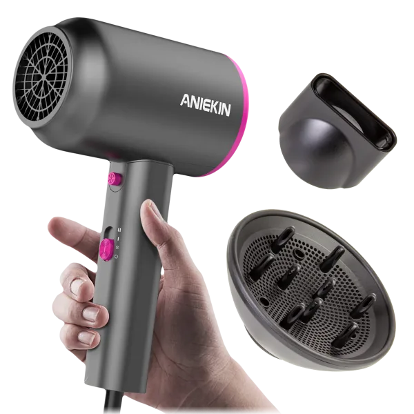 ANIEKIN Ionic Professional Hair Dryer with Attachments