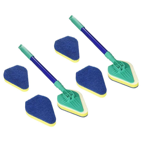 2-Pack: Clean Reach Extendable Scrubbers with Replacement Pads