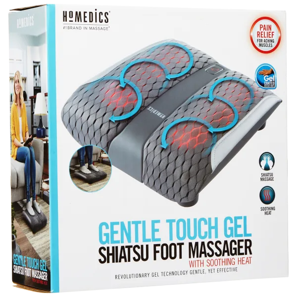 Homedics Shiatsu Massage Soothing Heat Gentle Touch Gel Foot Massager
