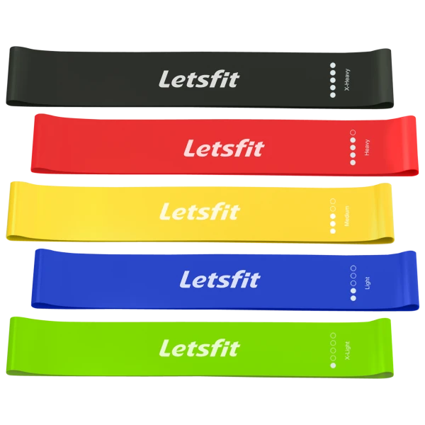 5-Piece: Letsfit Resistance Bands with Storage Bag