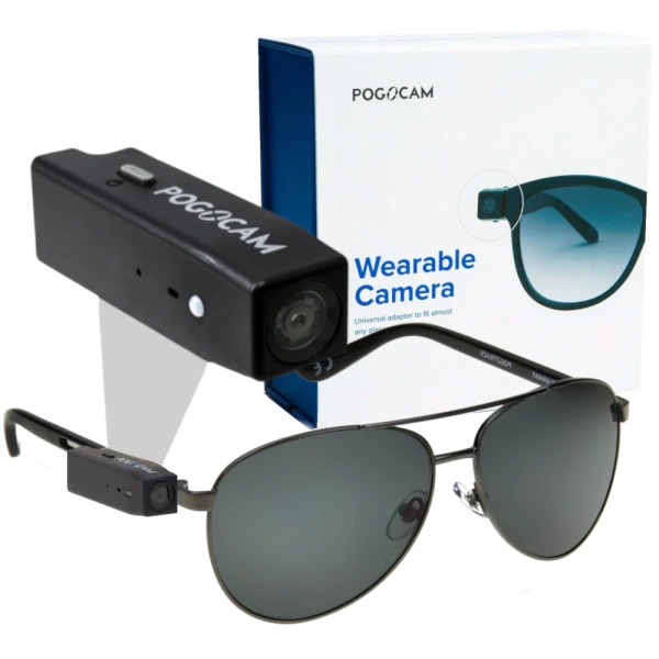 Pogocam Wearable HD Camera with 100% UV Pogotrack Sunglasses