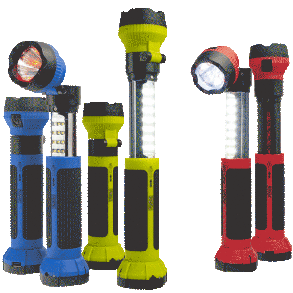 2-Pack MobilePower Rechargeable & Extendable LED Worklights with Swivel Head