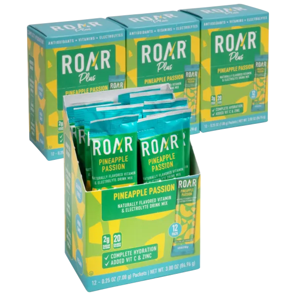 48-Pack: Roar Plus Vitamin & Electrolyte Drink Mix (Pineapple Passion)