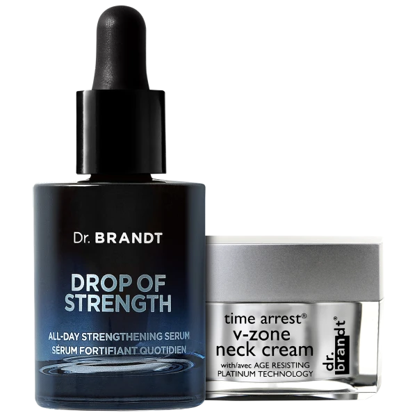 Dr. Brandt 2-Piece Drop of Strength Serum & Time Arrest Neck Cream Bundle