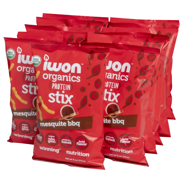 12-Pack: IWON Organics Mesquite BBQ Protein Stix (5 oz)