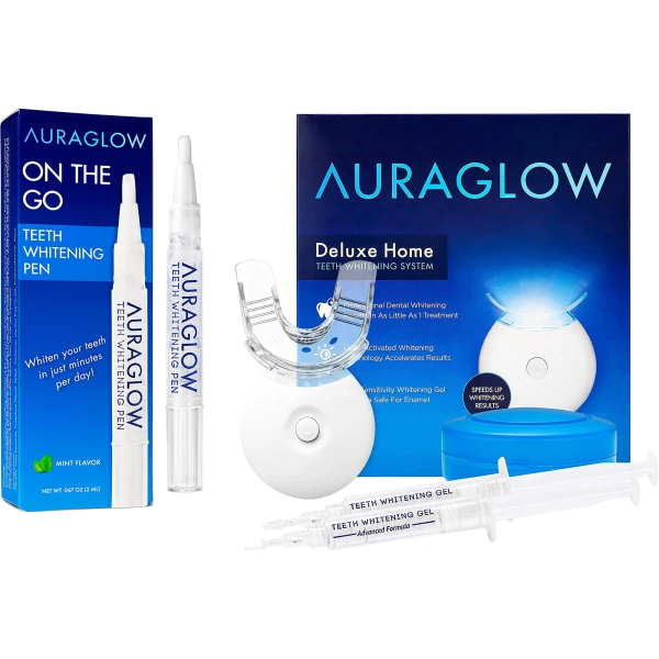 AuraGlow Teeth Whitening Kit & Whitening Pen