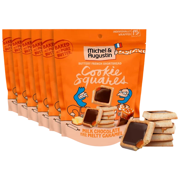 90-Pack: Michel et Augustin Milk Chocolate & Caramel Mini Cookies (6 bags)