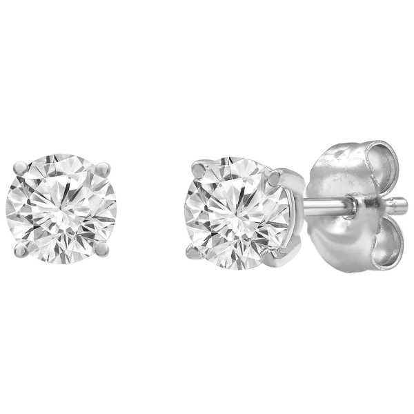 1.0 Carat TW Lab-Created Diamond 14K White Gold Stud Earrings