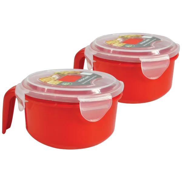 2-Pack: Frigidaire 36oz Microwavable Noodle And Soup Bowls with Lids