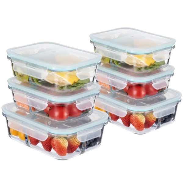 Masions 12-Piece Glass Food Storage with Dividers
