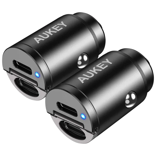 2-Pack: Aukey Dual Port 30-Watt USB-C PD Car Chargers