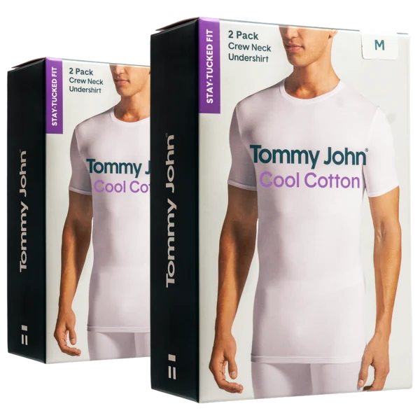 4-Pack: Tommy John Cool Cotton Short Sleeve Crew Neck