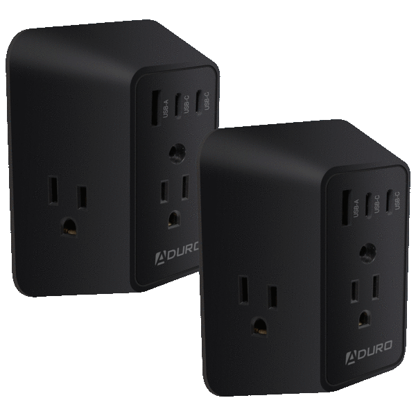 2-Pack: Aduro Surge Trio Multi-Charging Station Surge Protector