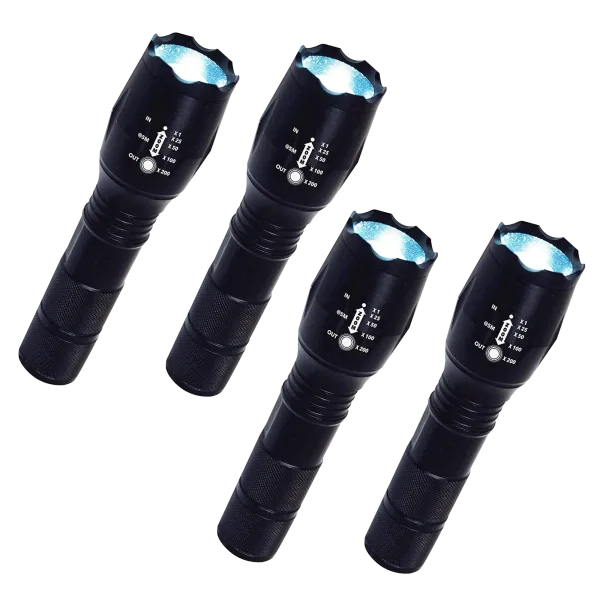 4-Pack: Super Bright Zoomable Cree LED Tactical Flashlights