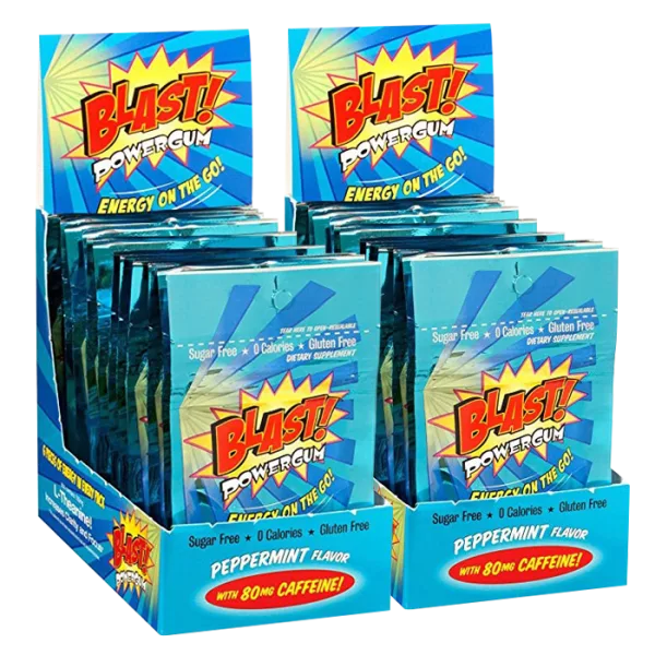 144-Pack of Blast! Caffeinated Power Gum (Best By 8/18-12/18)