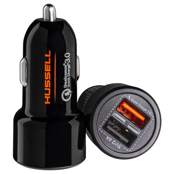 2-Pack: Hussell 30-Watt Dual USB Car Chargers with QuickCharge 3.0