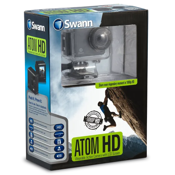Swann Atom HD 1080P Wearable Action Camera w/ LCD Screen
