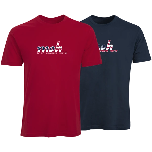 Patriotic Meh Shirts in Red and Navy