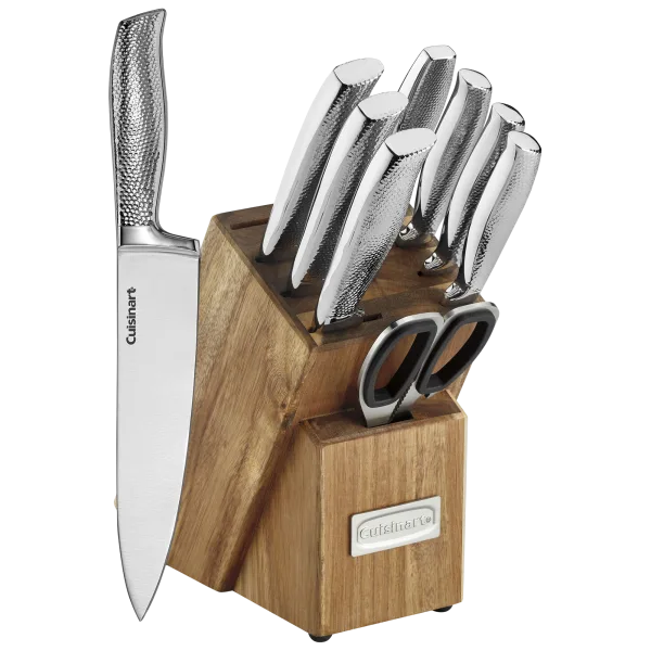 Cuisinart 10-Piece Stainless Steel Hammered Knife Block Set