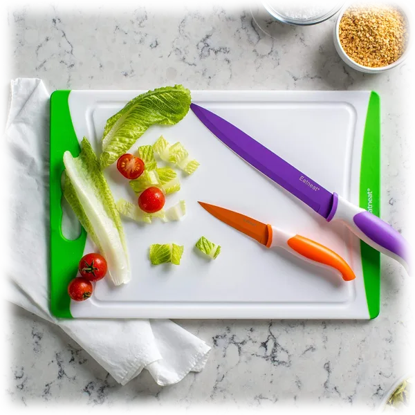 2-Pack: EatNeat Knife Set with Cutting Board & Knife Sharpener