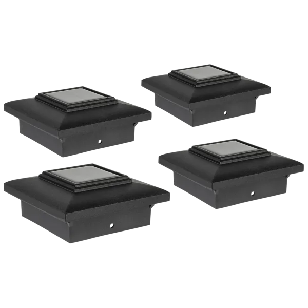4-Pack: Sterno Home Solar Cast Aluminum Post Lights