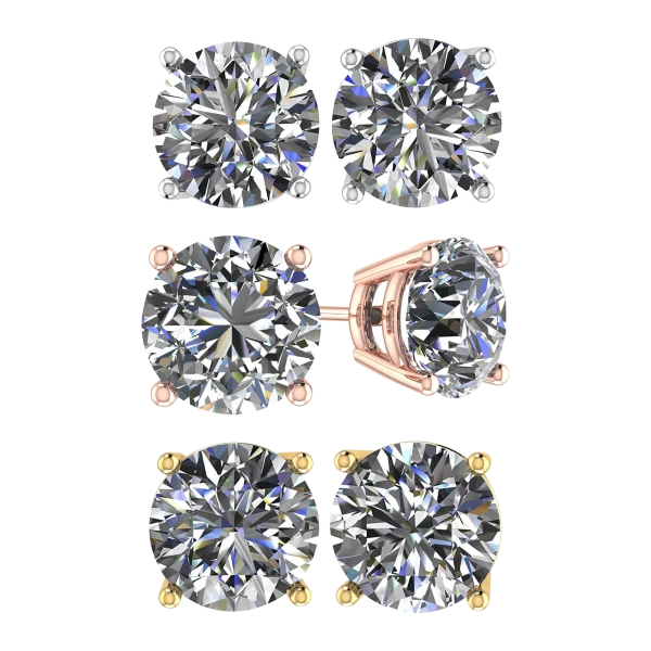 14K Gold Simulated Diamond Stud Earrings