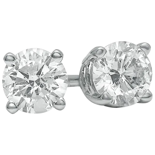 Brilliant Diamond 1/2 Carat TW Diamond Solitaire Earrings in 14k White Gold