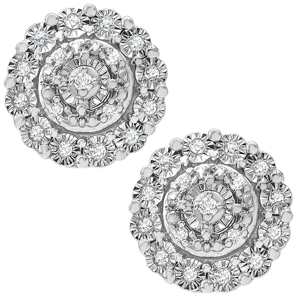 Diamond Muse 1/10ct Halo Earrings in Sterling Silver